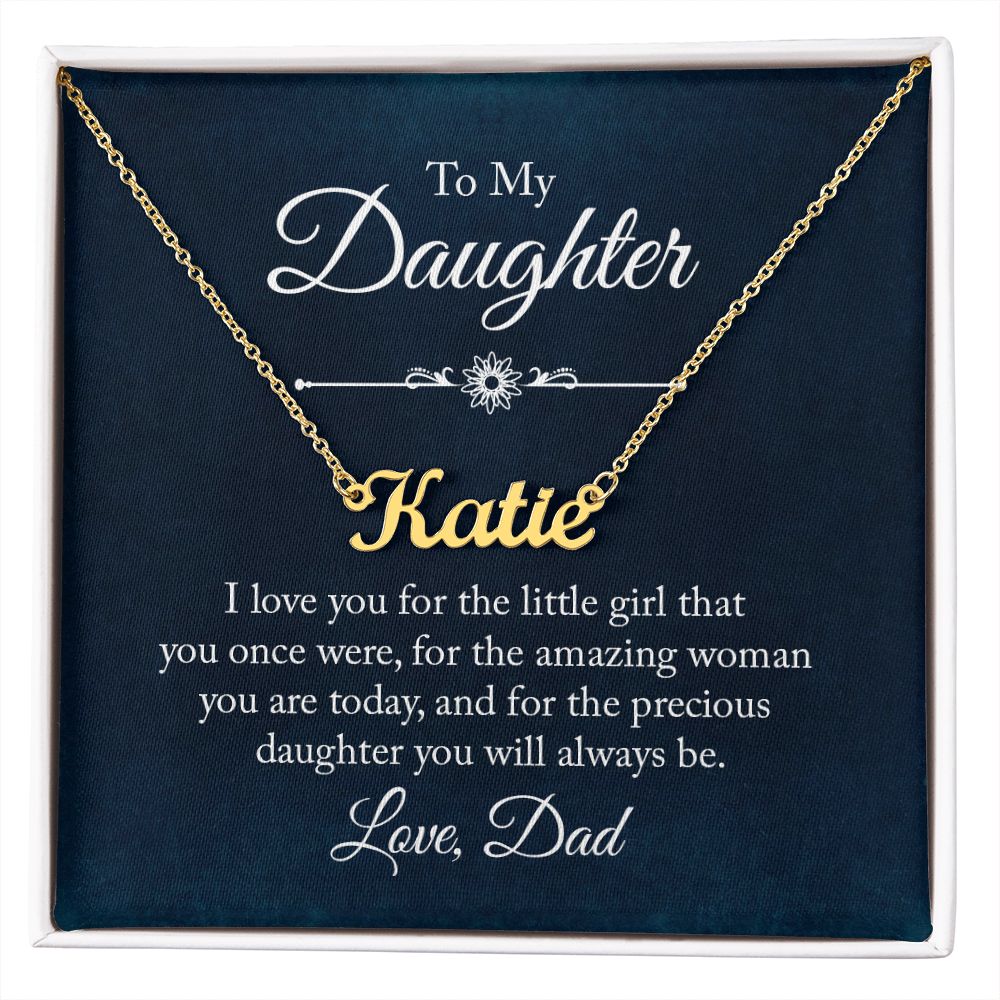 To My Daughter | Amazing & Precious | Personalized Name Necklace