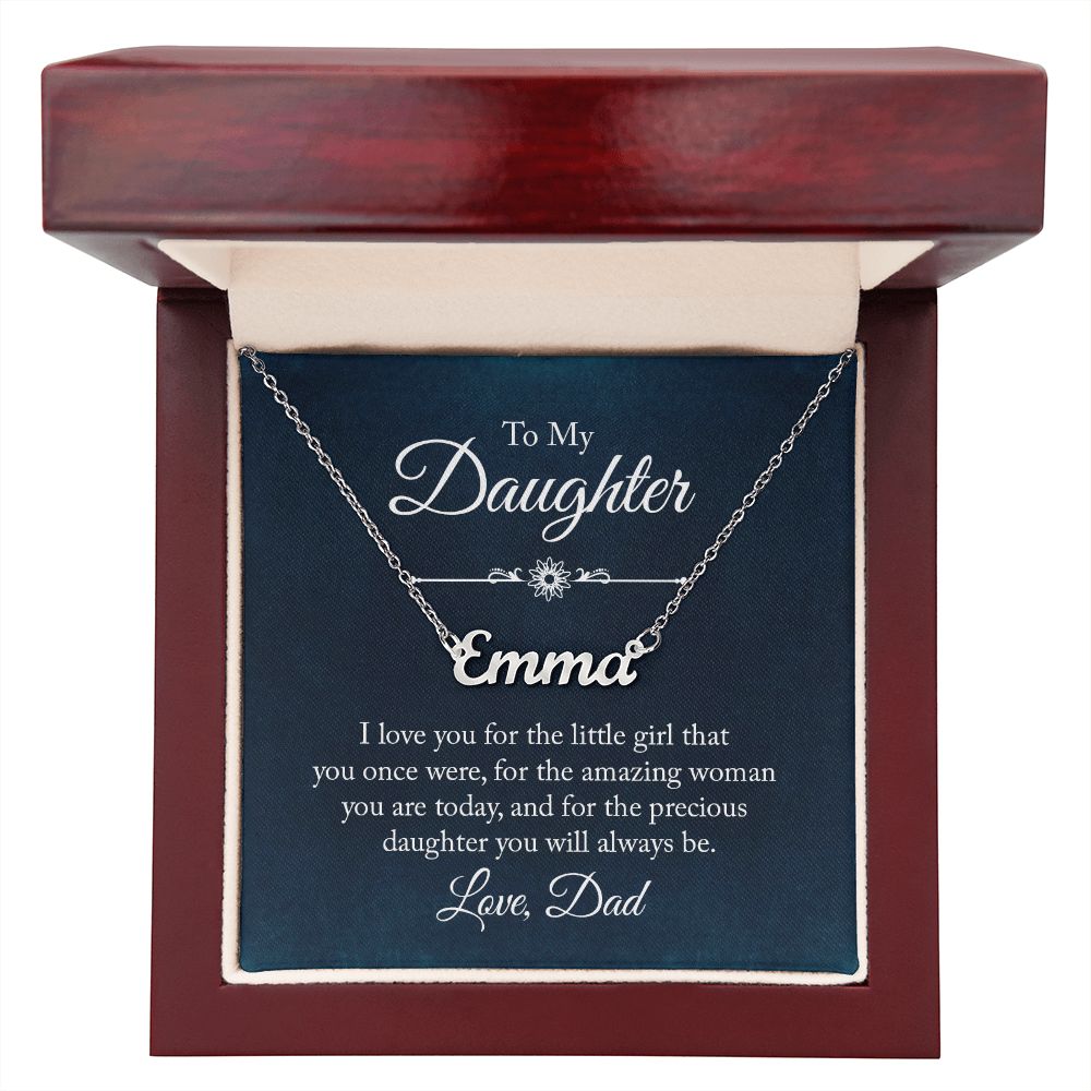 To My Daughter | Amazing & Precious | Personalized Name Necklace