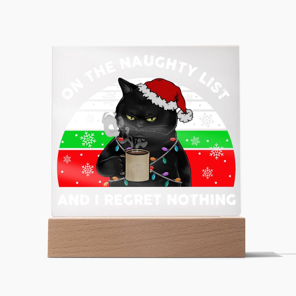 Christmas - Naughty List - Night Light Square Acrylic Plaque