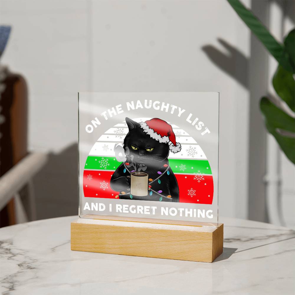 Christmas - Naughty List - Night Light Square Acrylic Plaque