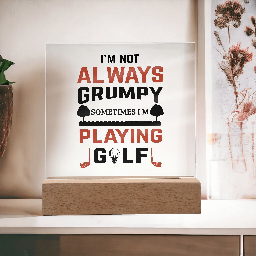 Square Acrylic Plague | Not Always Grumpy | Playing Golf
