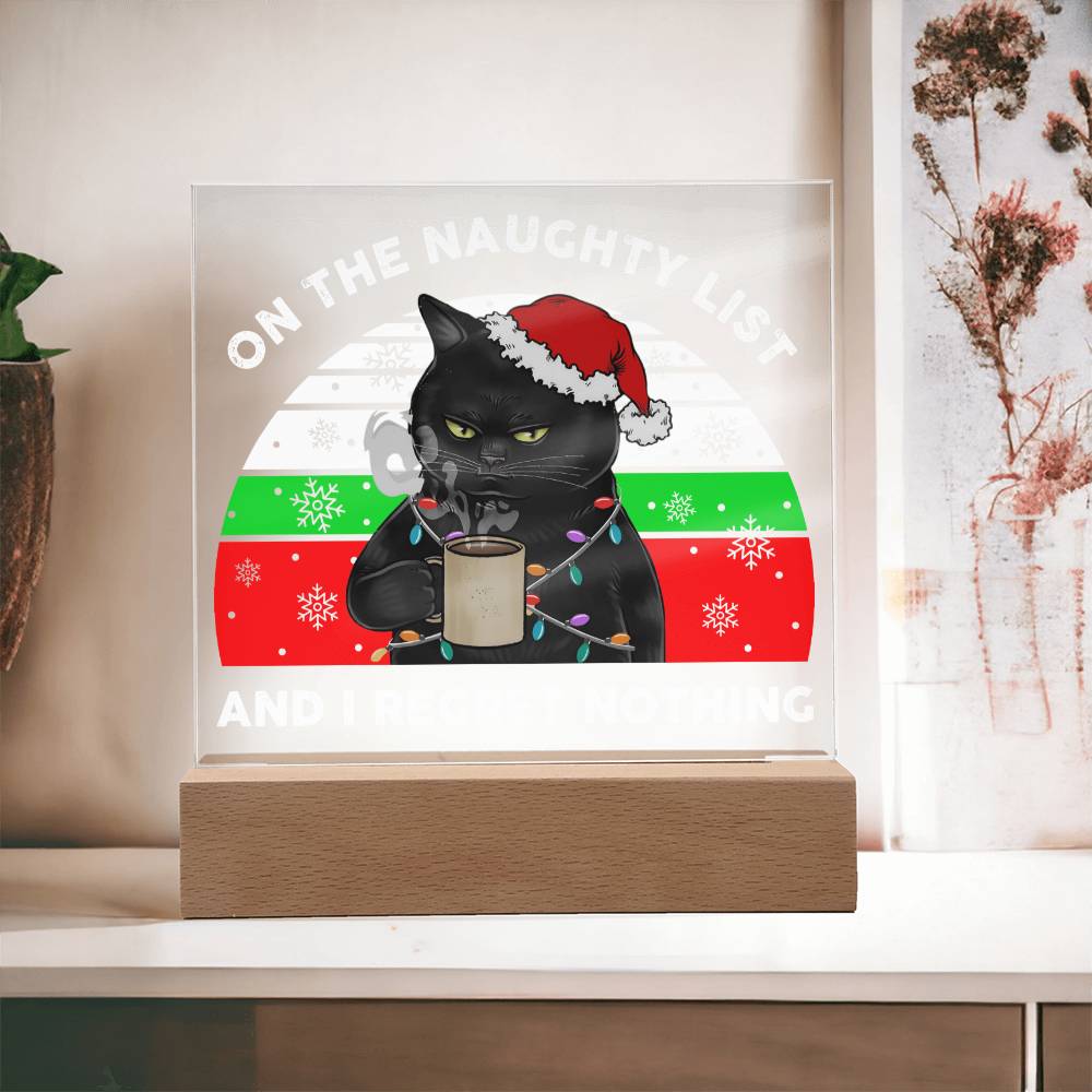 Christmas - Naughty List - Night Light Square Acrylic Plaque