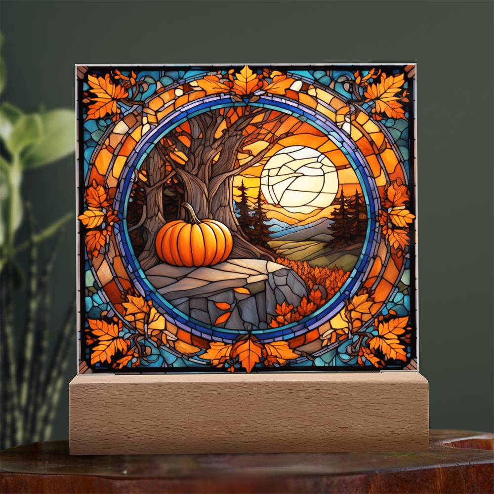 Landscape Thankgivings Night Light Square Acrylic