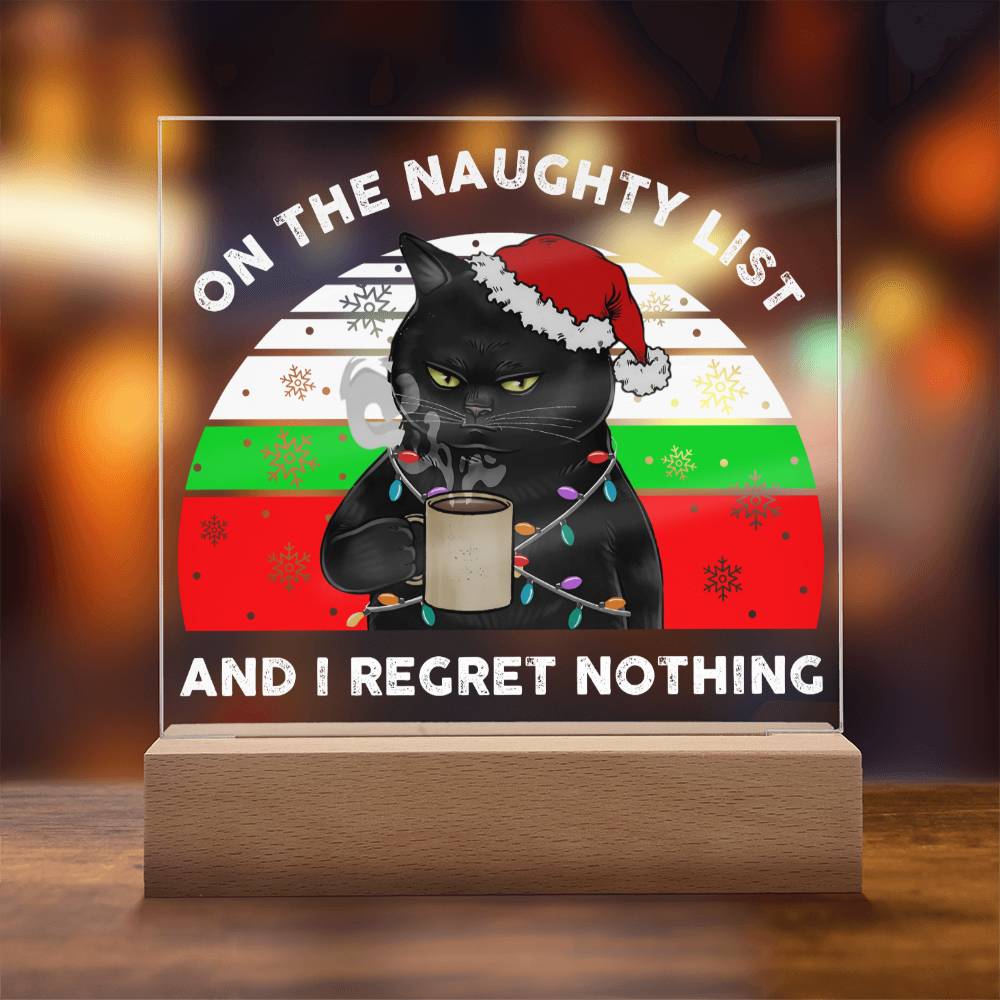 Christmas - Naughty List - Night Light Square Acrylic Plaque