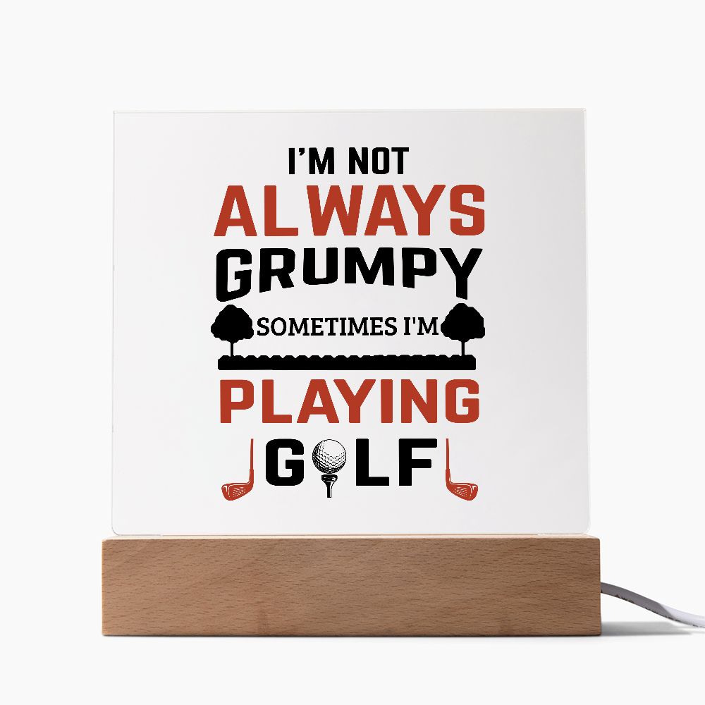 Square Acrylic Plague | Not Always Grumpy | Playing Golf