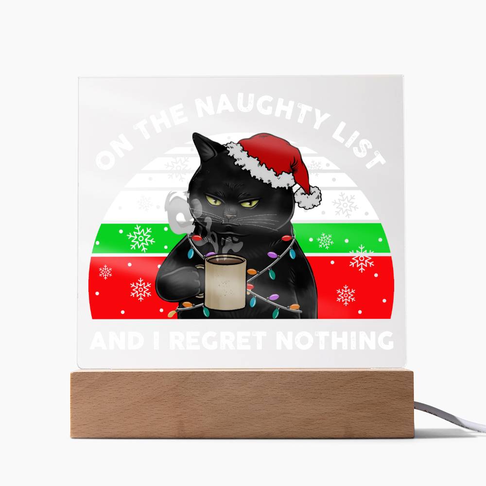 Christmas - Naughty List - Night Light Square Acrylic Plaque