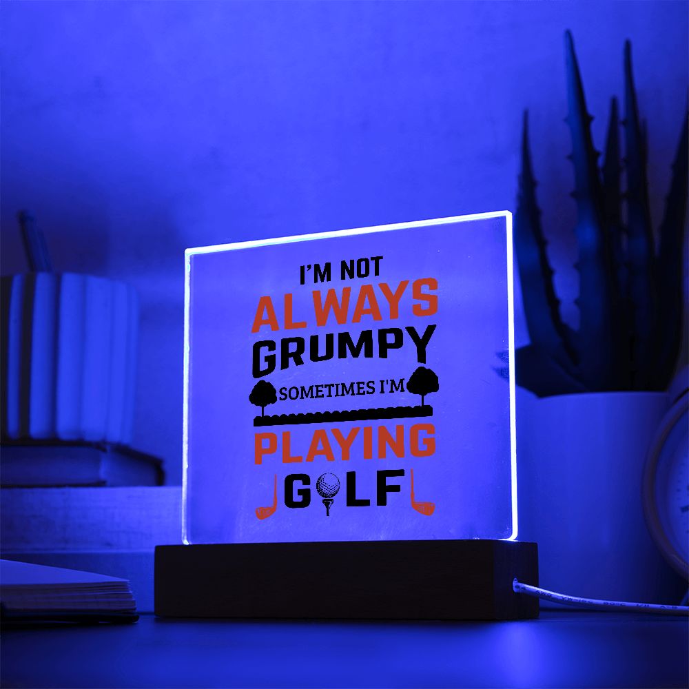 Square Acrylic Plague | Not Always Grumpy | Playing Golf