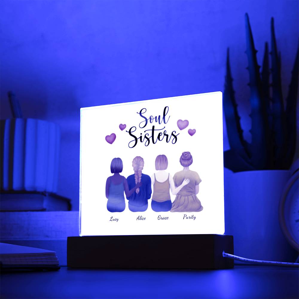 Soul Sisters | Square Acrylic Plaque | Personalized Gifts For Friends