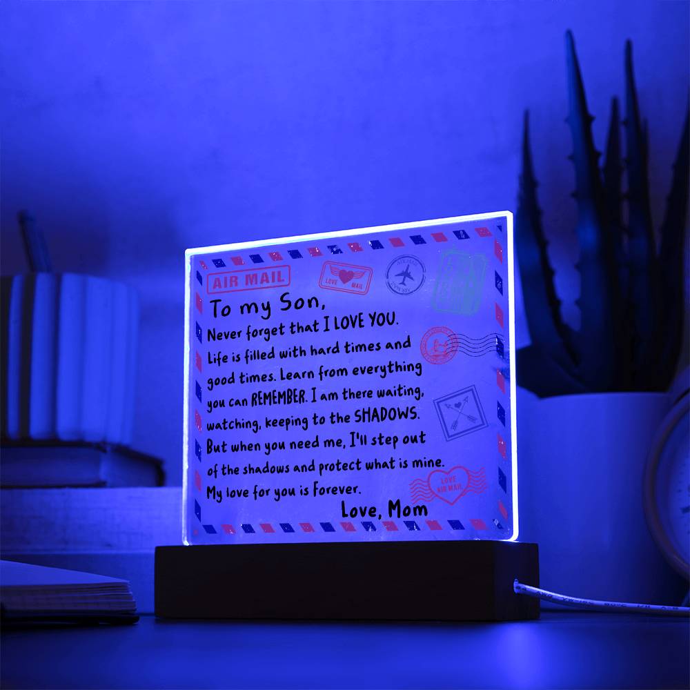 To My Son Envelope | Night Light Square Acrylic