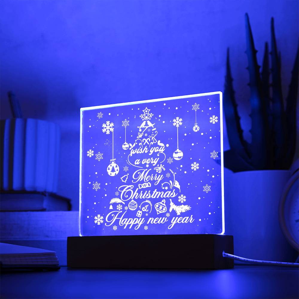 White Christmas Tree | Night Light Square Acrylic