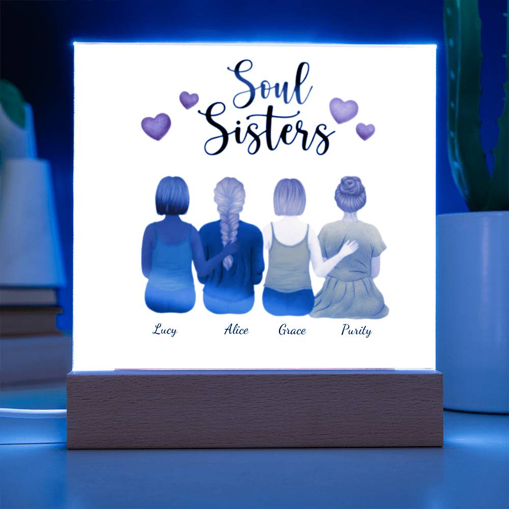 Soul Sisters | Square Acrylic Plaque | Personalized Gifts For Friends