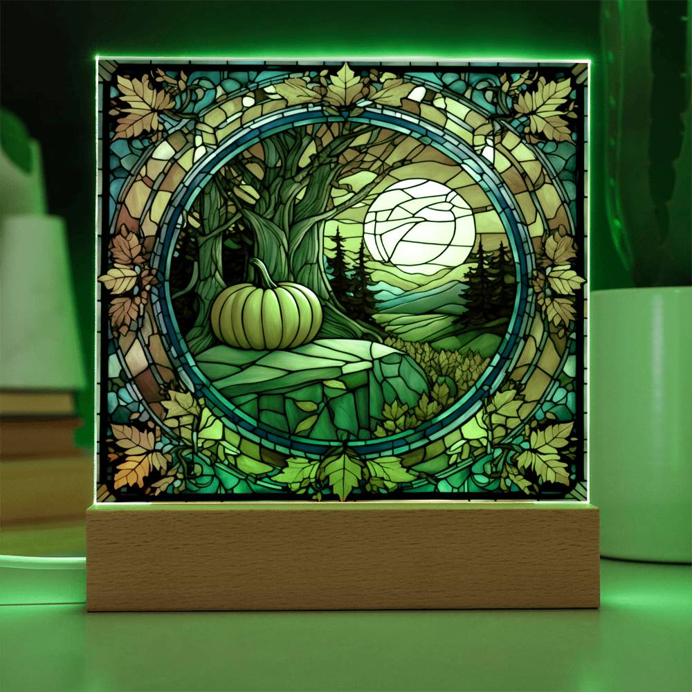Landscape Thankgivings Night Light Square Acrylic
