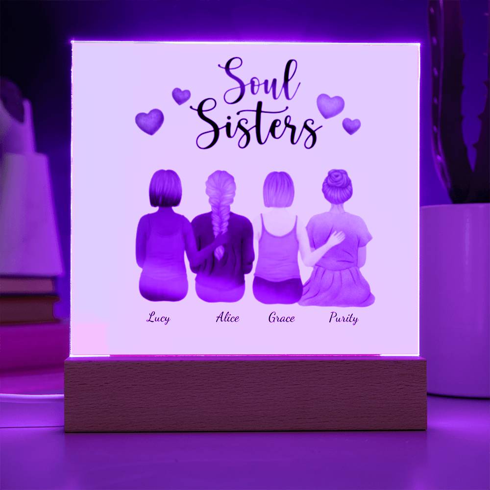 Soul Sisters | Square Acrylic Plaque | Personalized Gifts For Friends