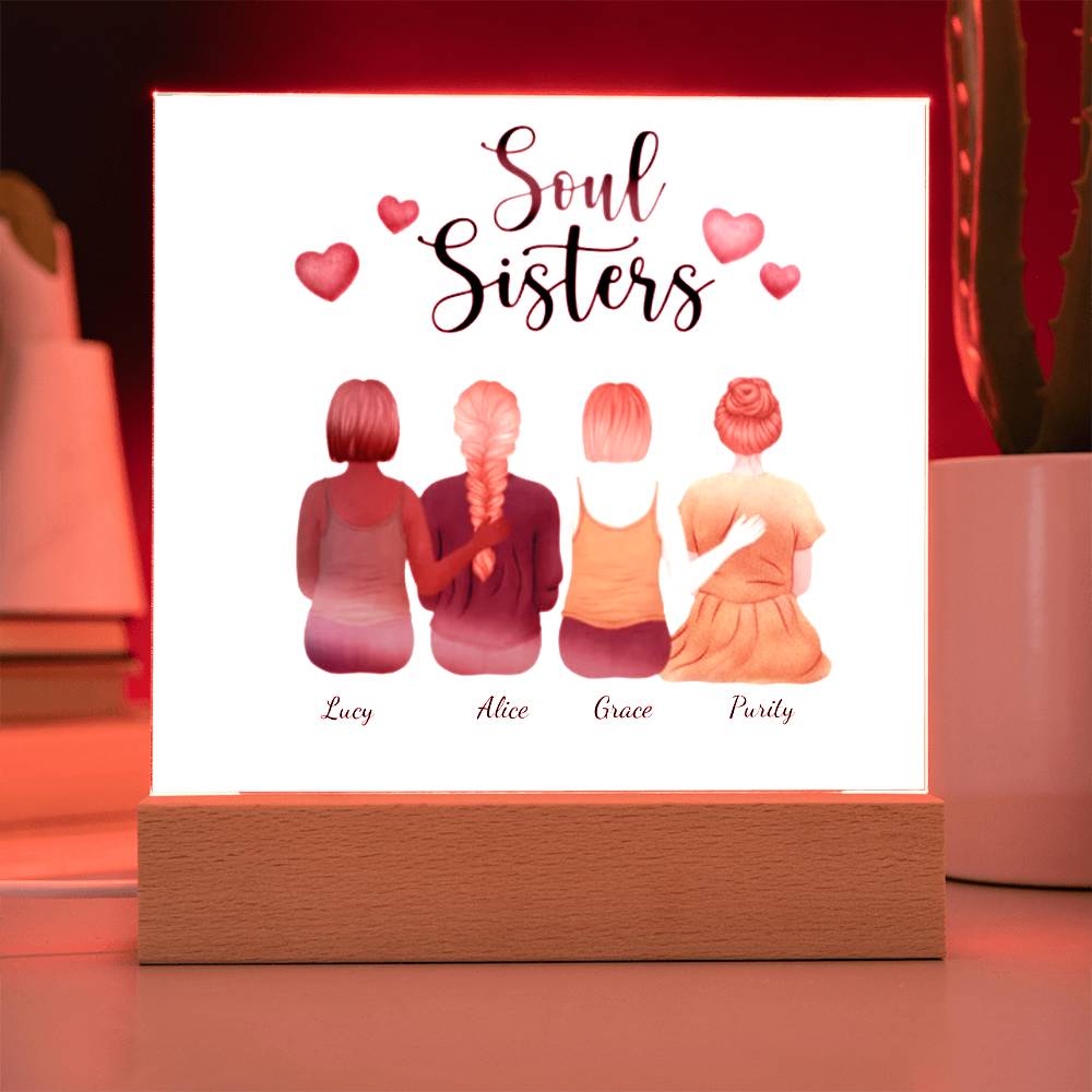 Soul Sisters | Square Acrylic Plaque | Personalized Gifts For Friends