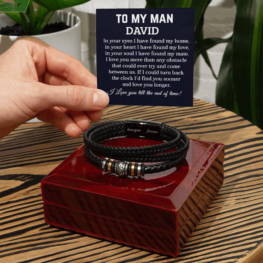 To My Man – My Mate - Love You Forever Bracelet