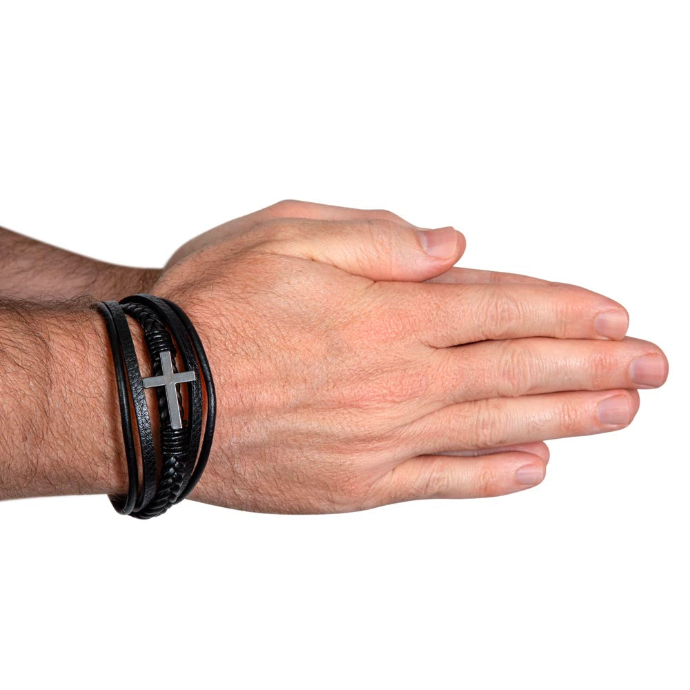 To My Brother | You Are Enough | Cross Leather Bracelet