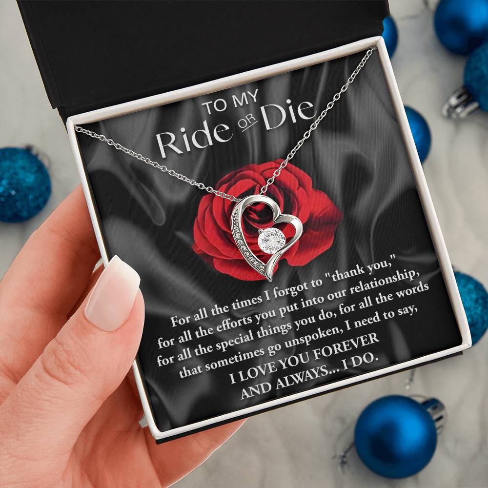 Ride Or Die - My Valentine - Forever Love Necklace Gift