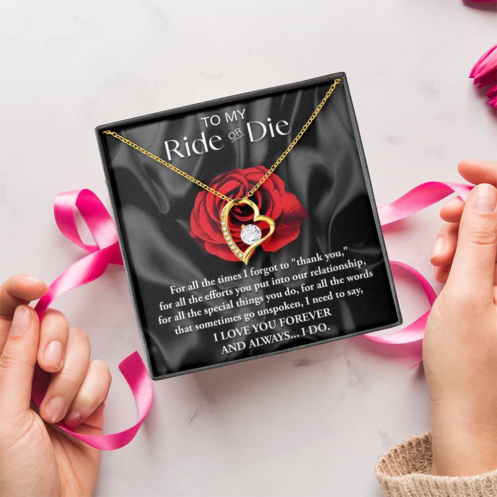 Ride Or Die - My Valentine - Forever Love Necklace Gift