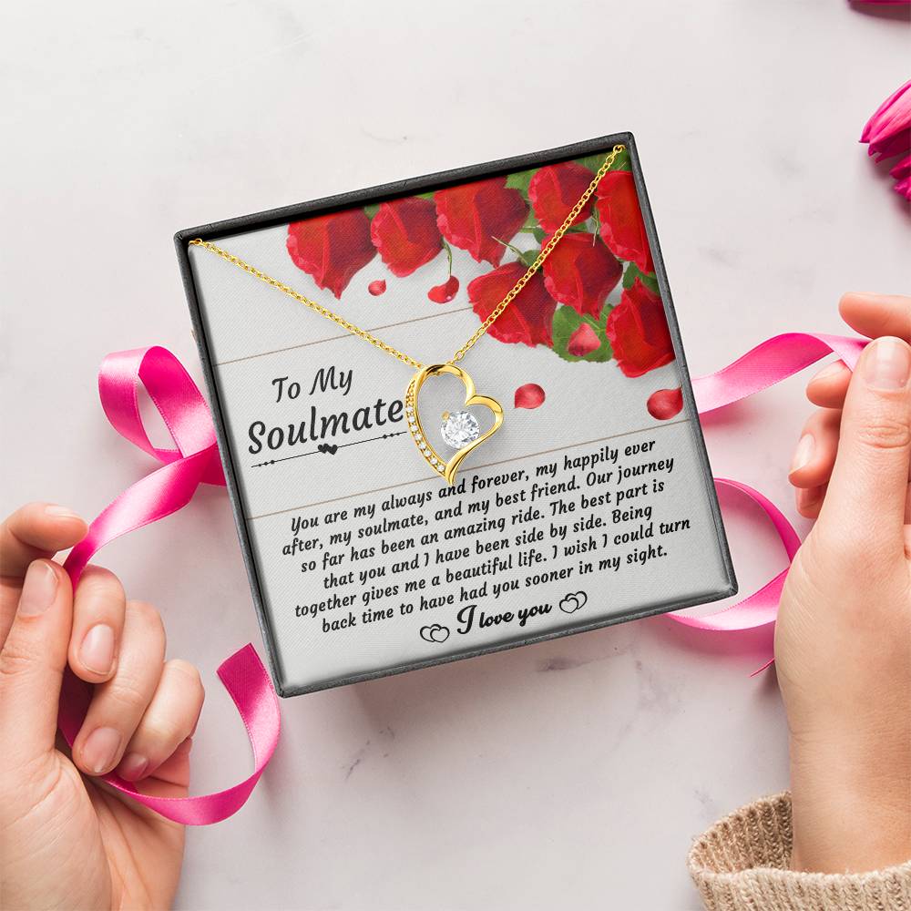 To My Soulmate - Side By Side - Forever Love Necklace Gift