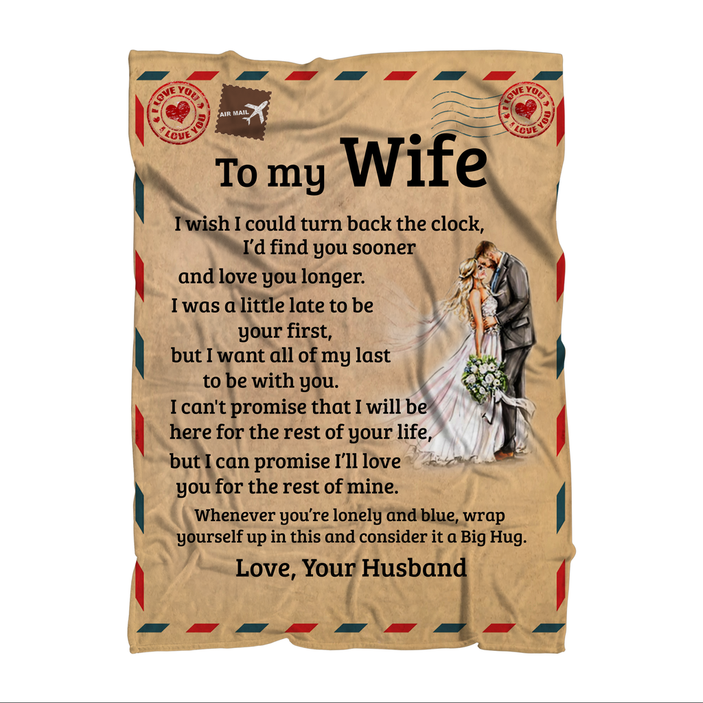 To My Wife | Big Hug | Fleece Blanket | AOP