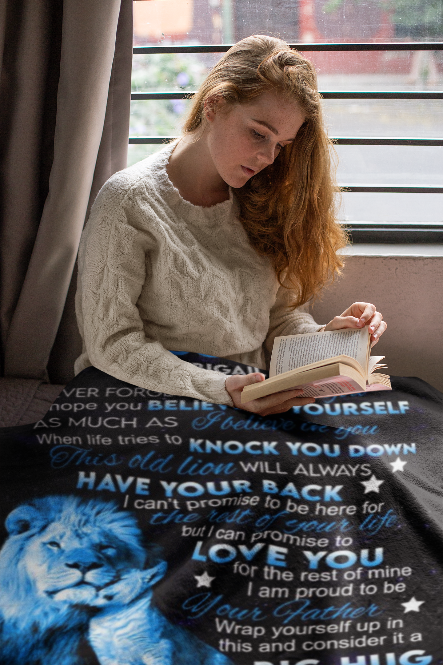 To My Daughter Lion Personalized Blanket From Dad