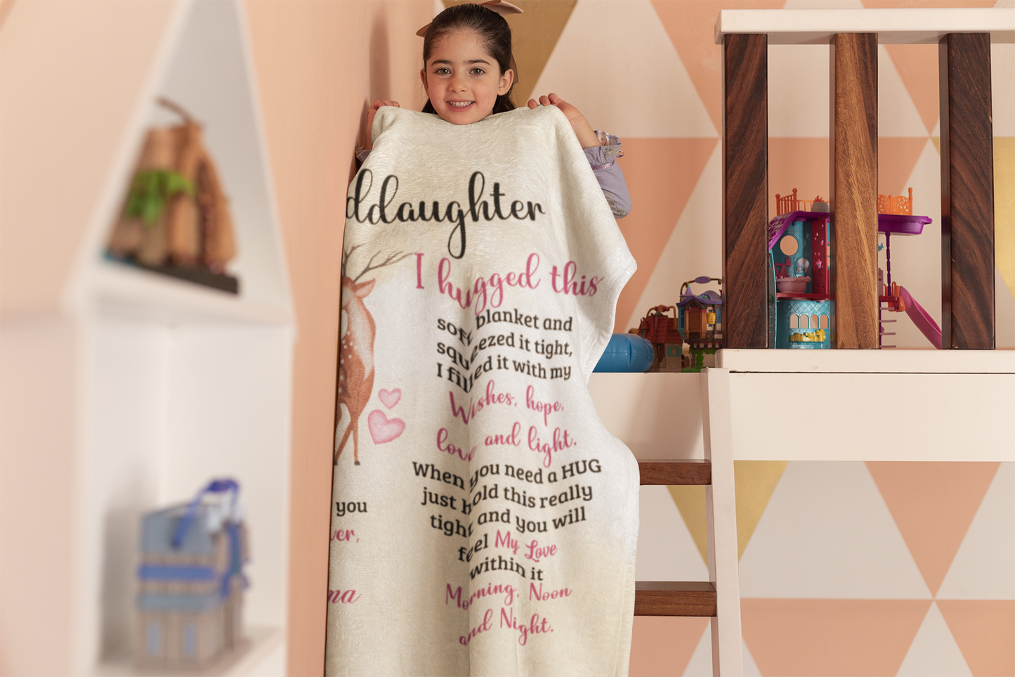 To My Granddaughter | Cute Dear Throw Blanket