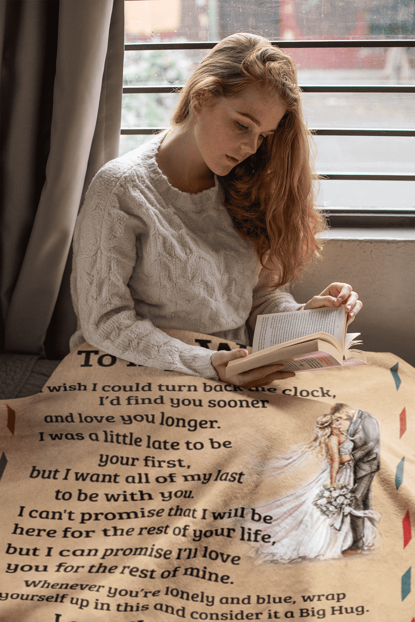 To My Wife | Big Hug | Fleece Blanket | AOP
