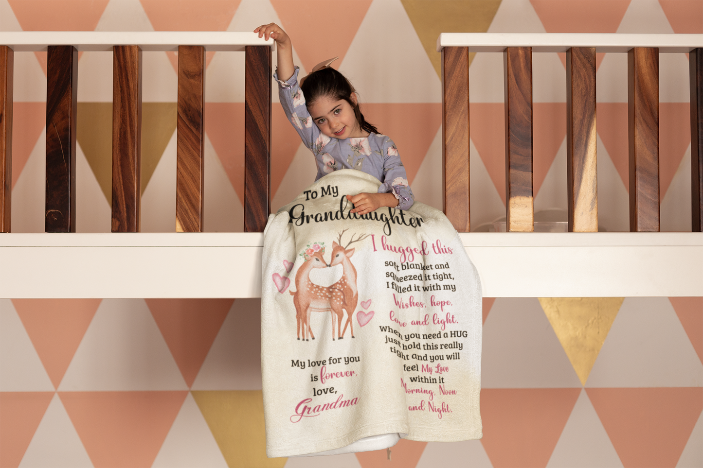 To My Granddaughter | Cute Dear Throw Blanket