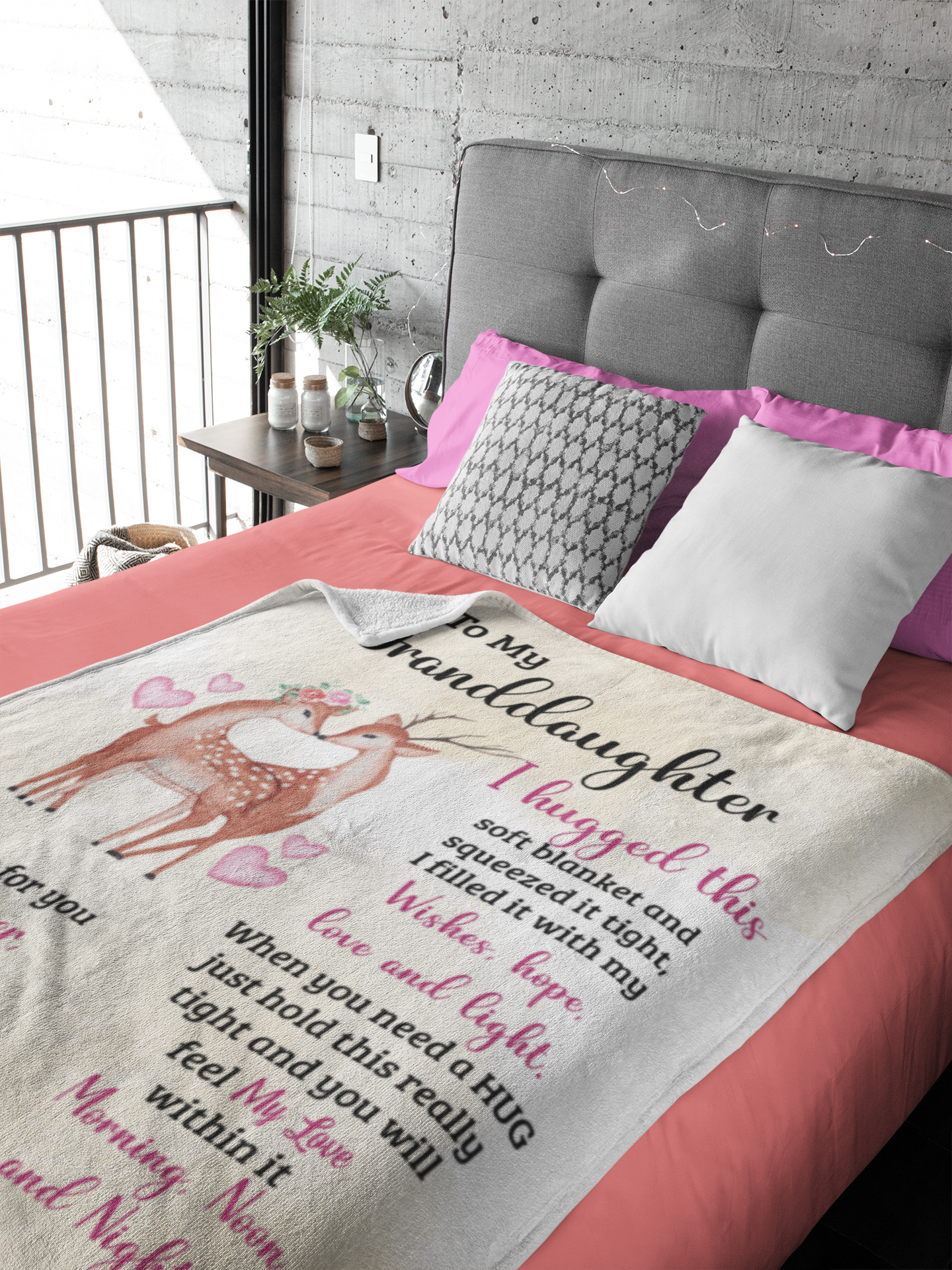 To My Granddaughter | Cute Dear Throw Blanket