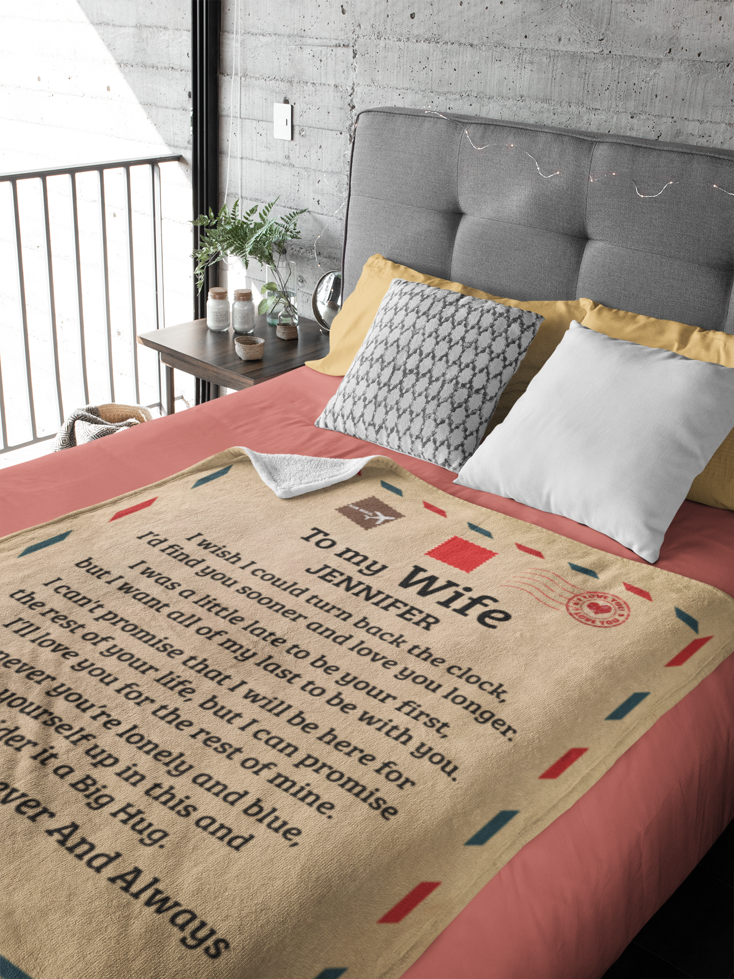 To My Wife | Big Hug | Personalized Throw Blanket 50*60