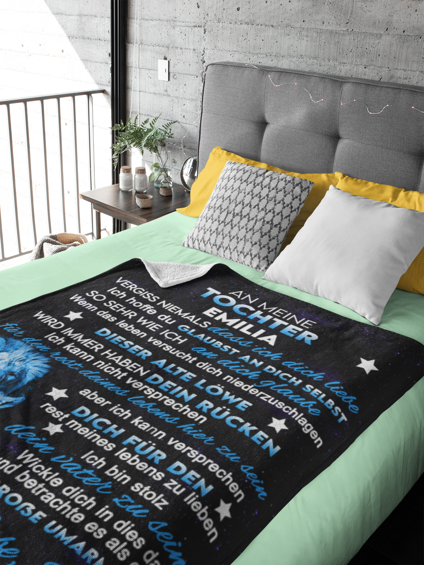An Meine Tochter - Personalisierte Decke- Sherpa Fleece Blanket