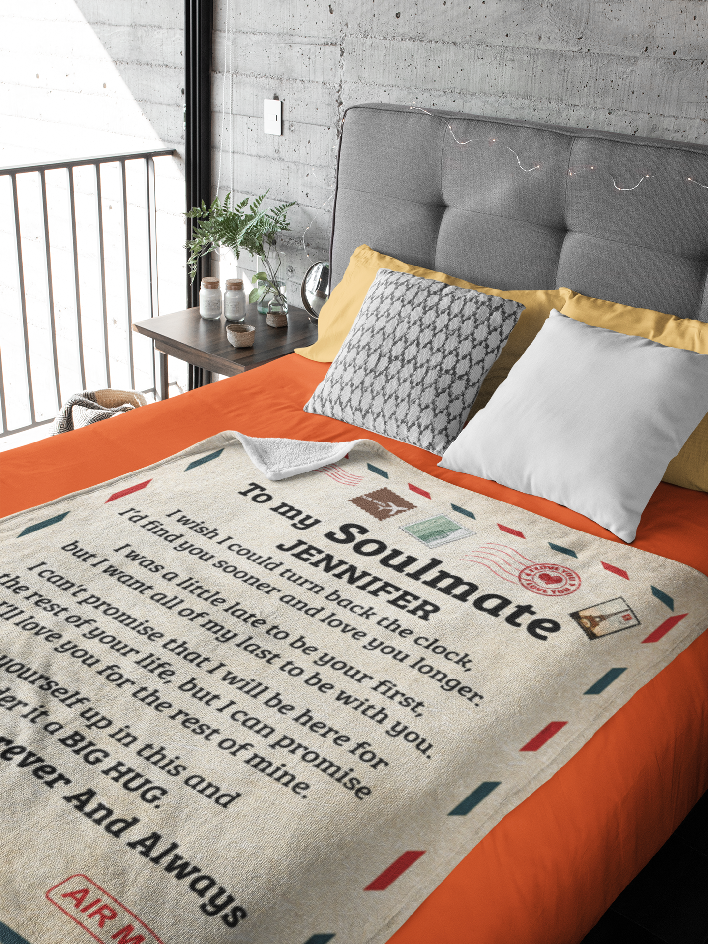 To My Soulmate | Big Hug | Personalized Throw Blanket 50*60