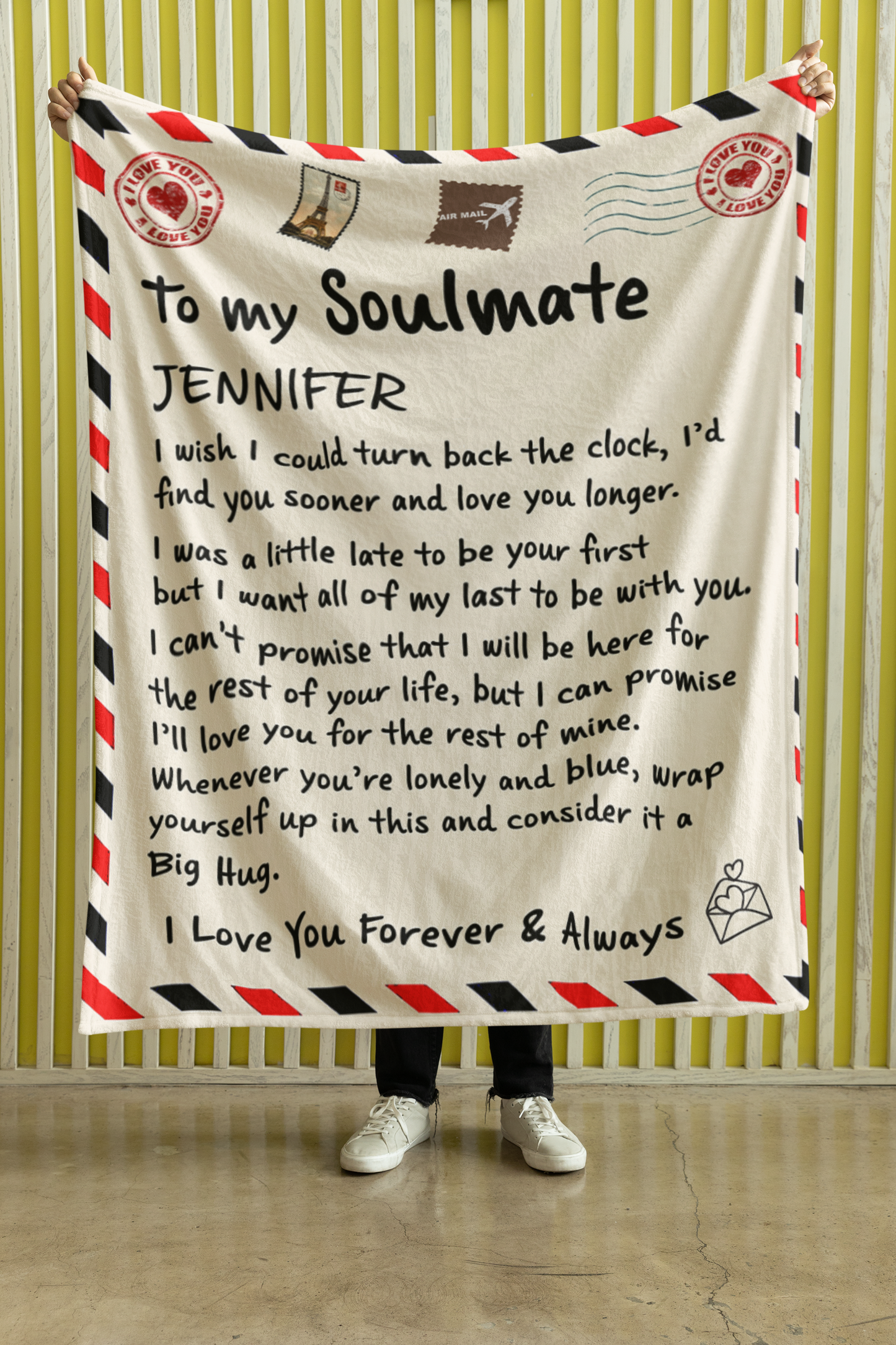 To My Soulmate - Big Hug - Sherpa Fleece Blanket