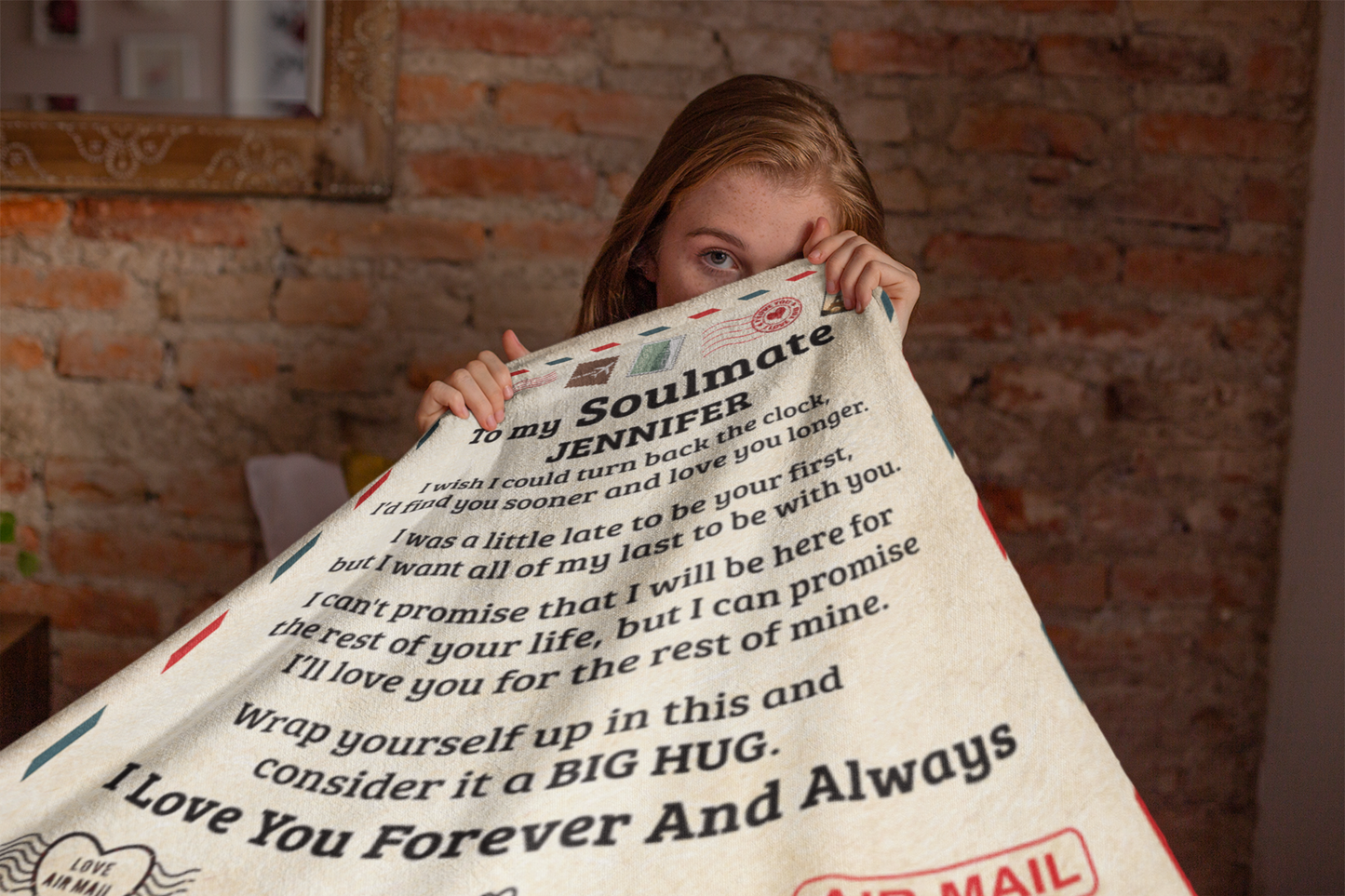 To My Soulmate | Big Hug | Personalized Throw Blanket 50*60