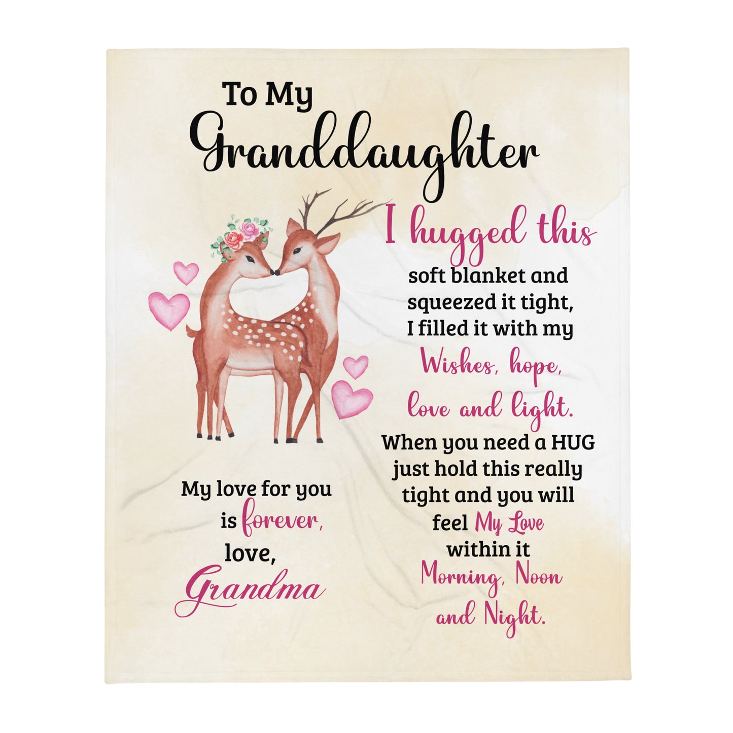 To My Granddaughter | Cute Dear Throw Blanket