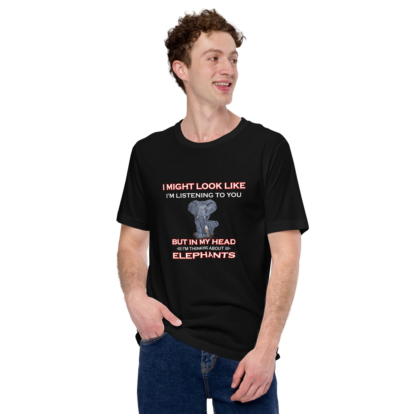 Unisex t-shirt | Thinking About Elephants | Dark