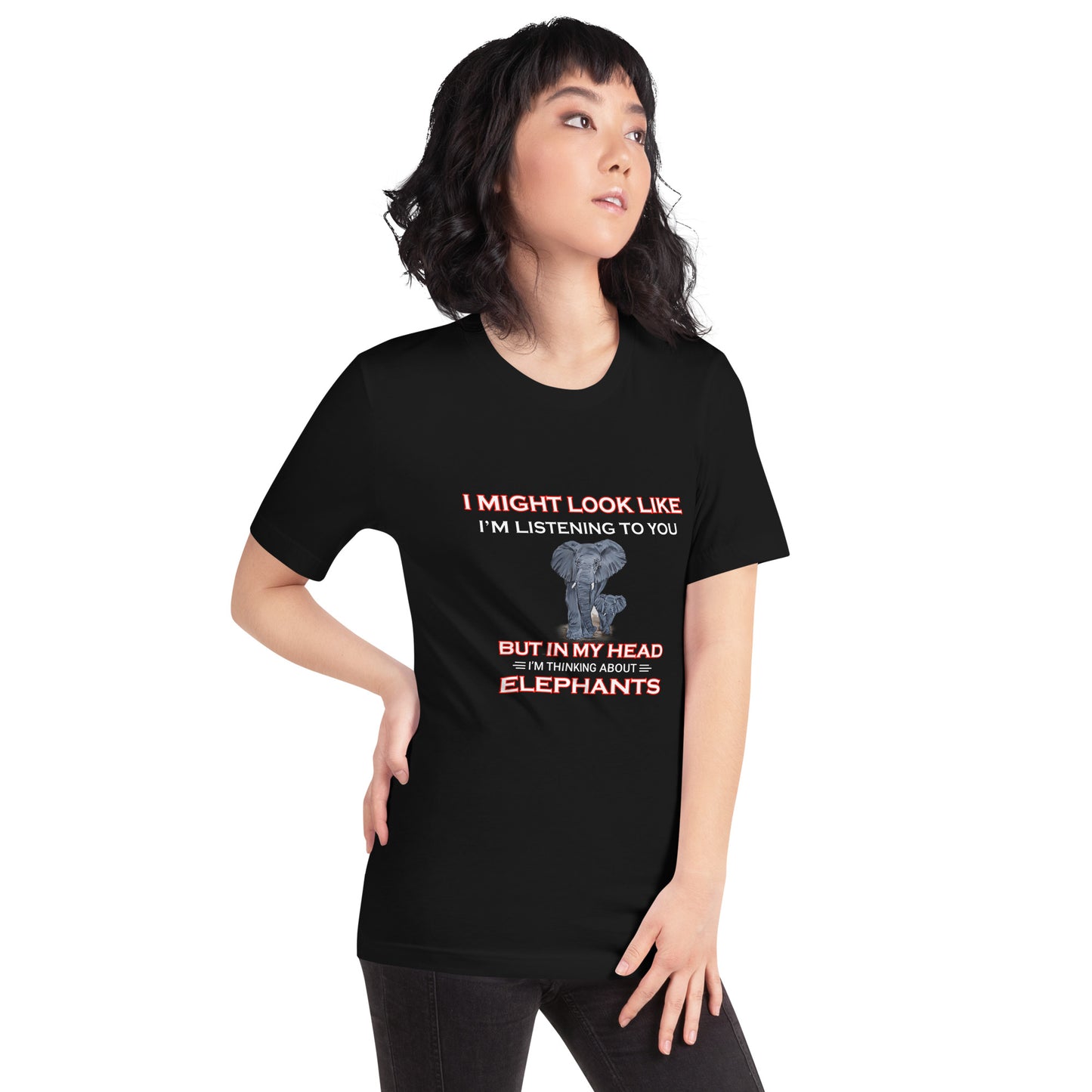 Unisex t-shirt | Thinking About Elephants | Dark