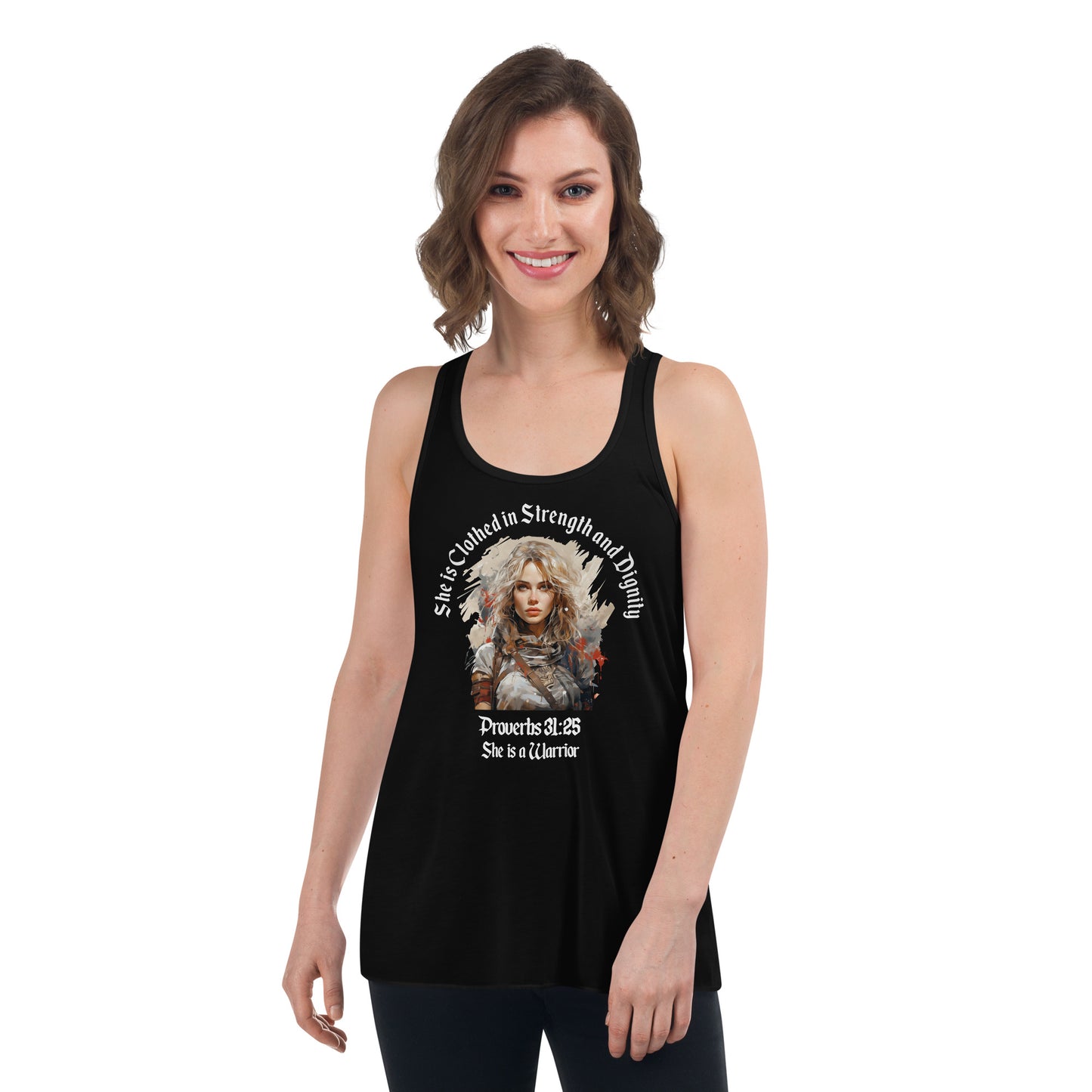 She is a Warrior - Women's Flowy Racerback Tank