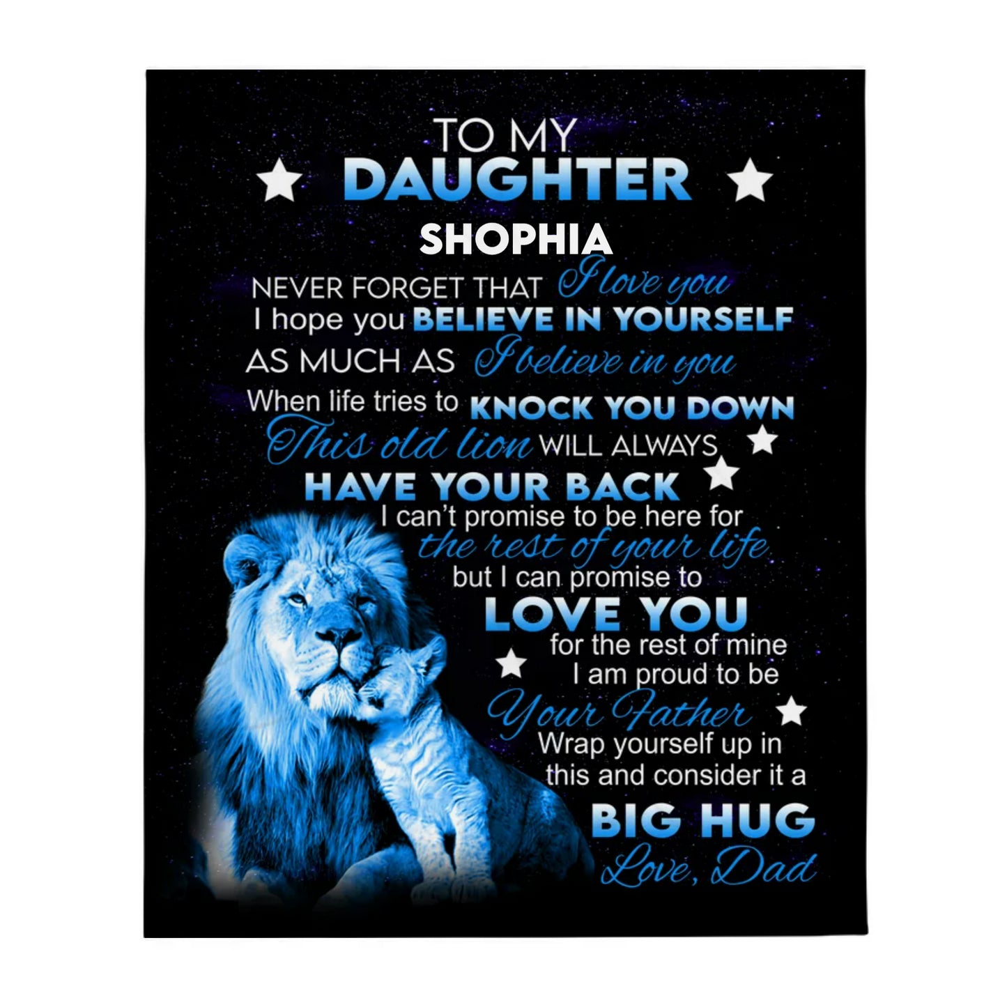To My Daughter | Lion Personalized Blanket