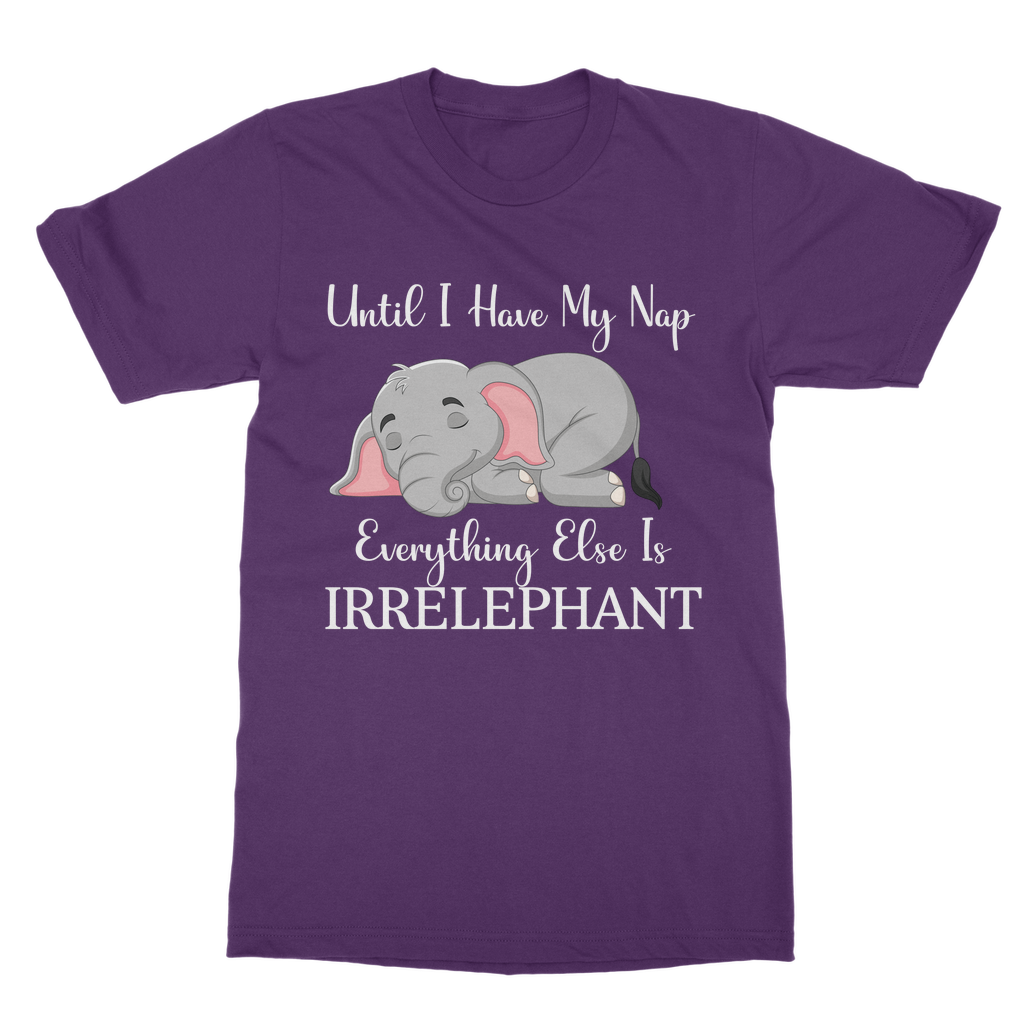 Tshirts Classic Heavy Cotton Adult | Everything Else is Irrelephant | Funny Elephant Tshirt | AOP
