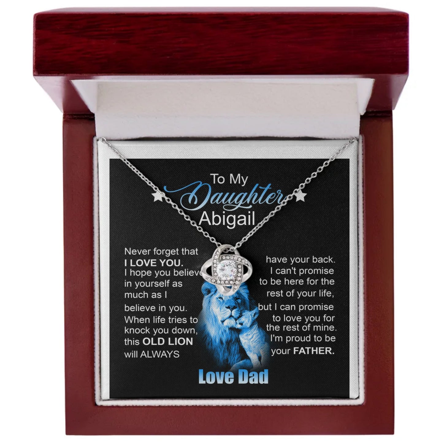To My Daughter | Personalized Believe in Yourself | Love Knot Necklace