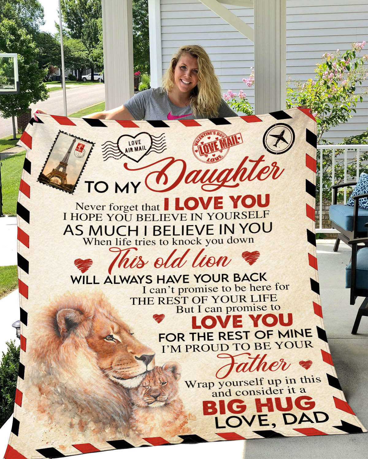 To My Daughter | Lion Blanket | Throw Blanket 50"x60" | Envelope | PF