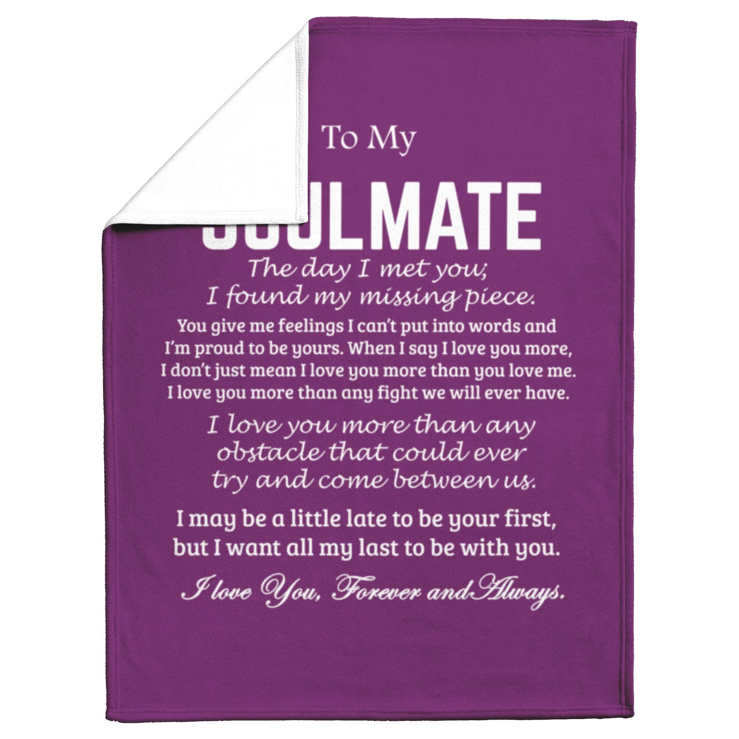 To My Soulmate | Fleece Blanket | Missing Piece | TL