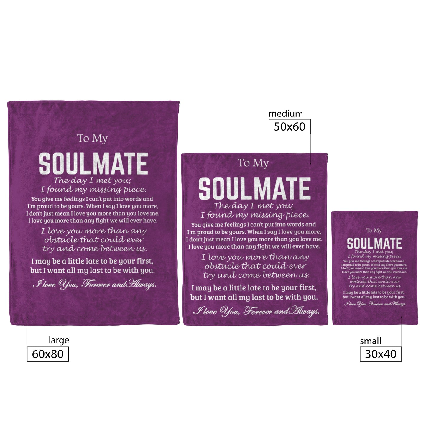 To My Soulmate | Fleece Blanket | Missing Piece | TL