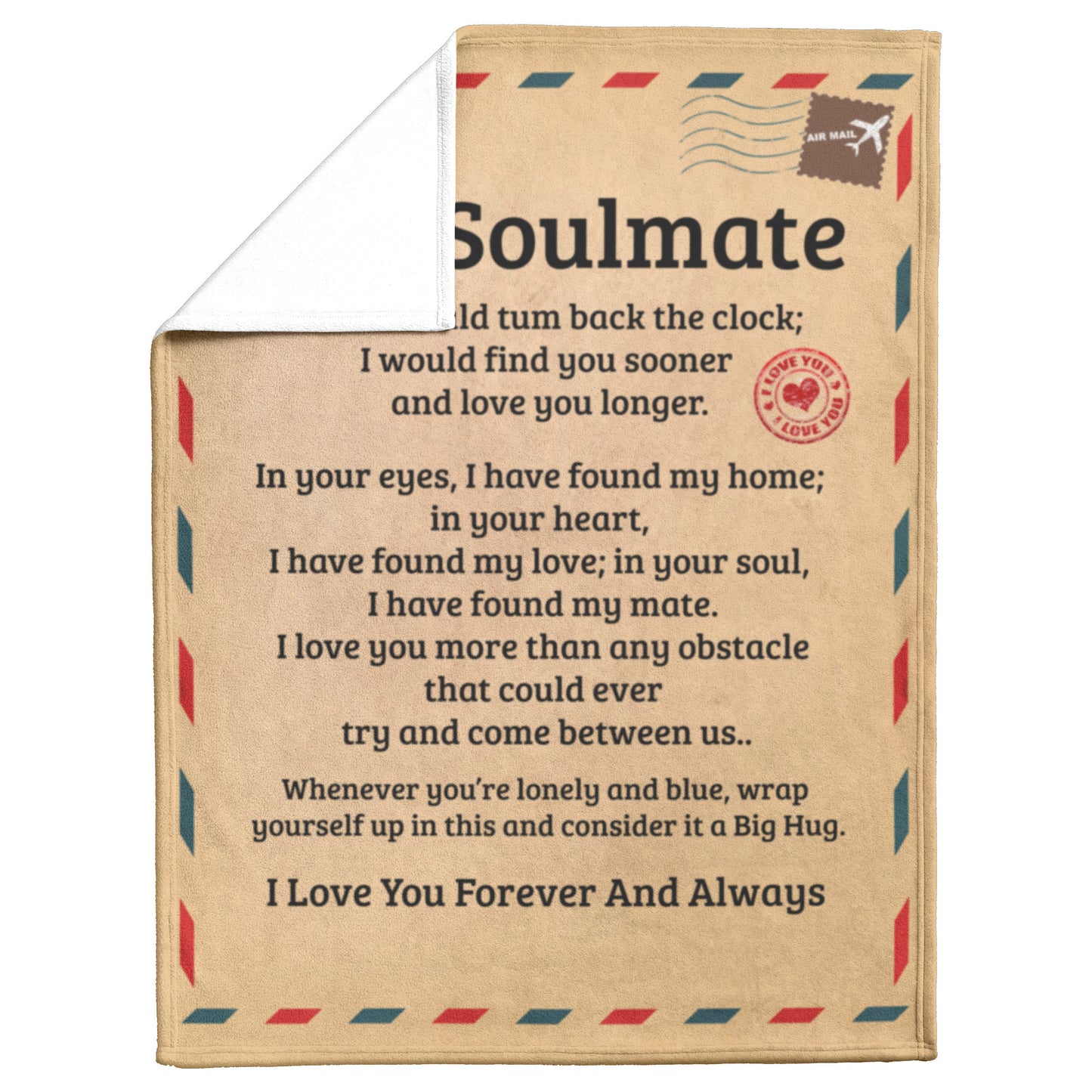 To My Soulmate | The Clock | Fleece Blanket | TL