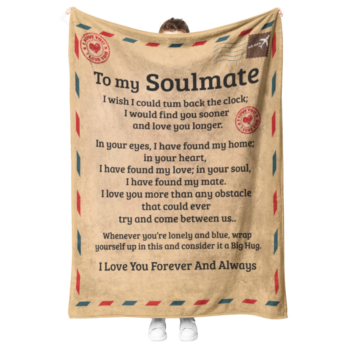 To My Soulmate | The Clock | Fleece Blanket | AOP