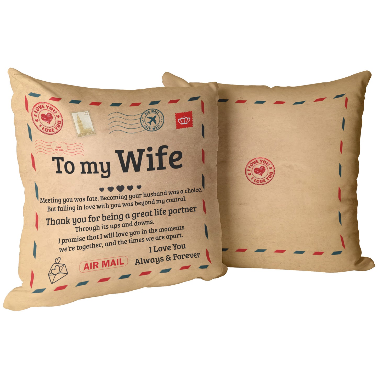 To My Wife | Life Partner | Pillow | AOP