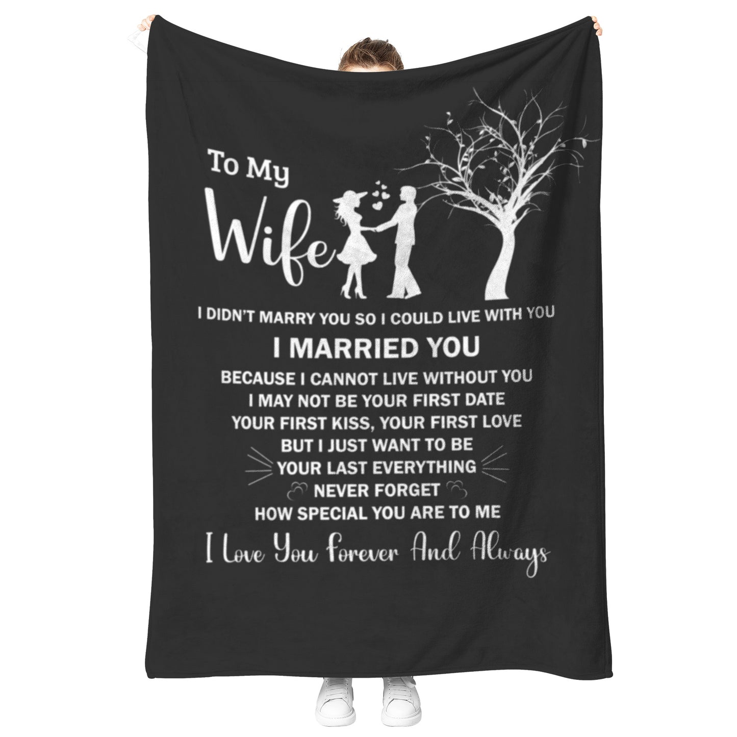 To My Wife | Without You | Fleece Blanket | AOP