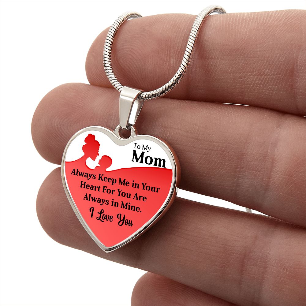 To My Mom | Your Heart | Heart Pendant Necklace | Mother's Day, Christmas & Birthday Present