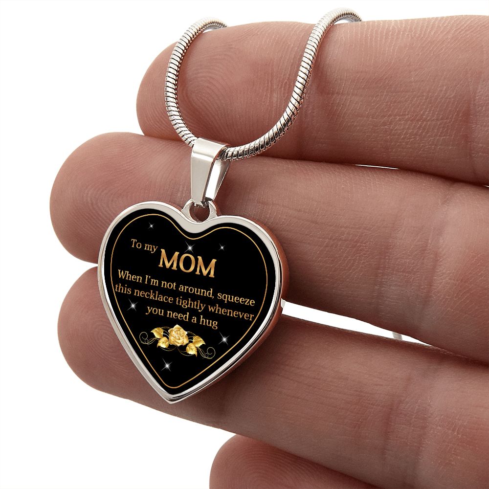 To My Mom | Hug | Heart Pendant | Necklace Gift